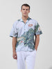 Men's Green Relaxed Fit Printed Resort Wear Shirt
