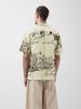 Men's Cream Relaxed Fit Printed Resort Wear Shirt