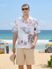 Men's White Relaxed Fit Printed Resort Wear Shirt