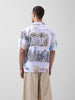 Men's White Relaxed Fit Printed Resort Wear Shirt