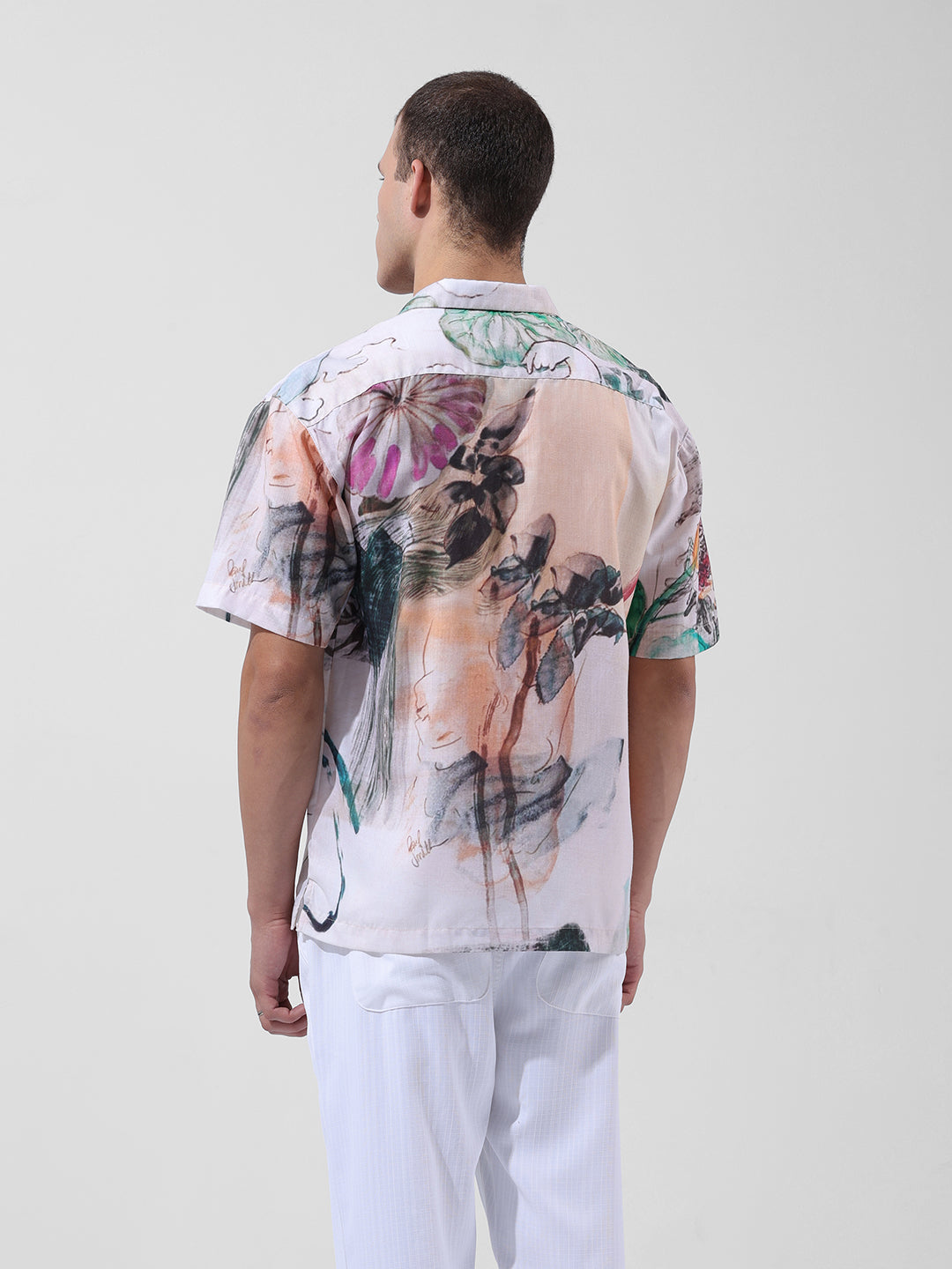 Men's Multicolor Relaxed Fit Printed Resort Wear Shirt