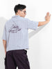 Men's Blue Boxy Fit Embroided  Casual Shirt