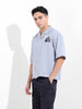 Men's Blue Boxy Fit Striped Casual Shirt