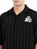 Men's Black Boxy Fit Striped Casual Shirt