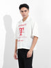 Men's White Boxy Fit Striped Casual Shirt