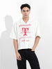Men's White Boxy Fit Striped Casual Shirt