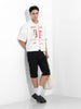 Men's White Boxy Fit Striped Casual Shirt