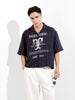 Men's Navy Blue Boxy Fit Striped Casual Shirt