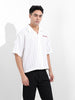 Men's White Boxy Fit Striped Casual Shirt