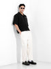 Men's Black Boxy Fit Striped Casual Shirt