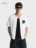 Men's White Boxy Fit Printed Street Wear Shirt