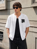 Men's White Boxy Fit Printed Street Wear Shirt