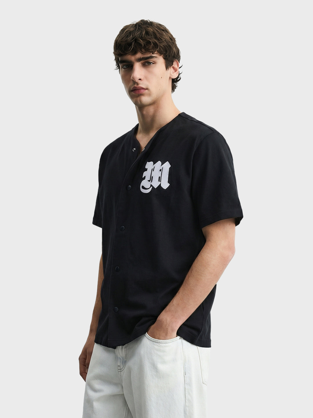 Men's Black Boxy Fit Printed Street Wear Shirt