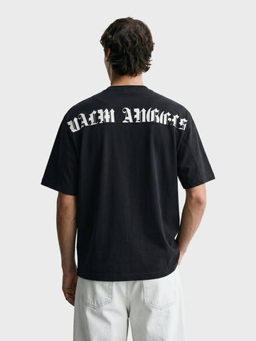 Men's Black Boxy Fit Printed Street Wear Shirt