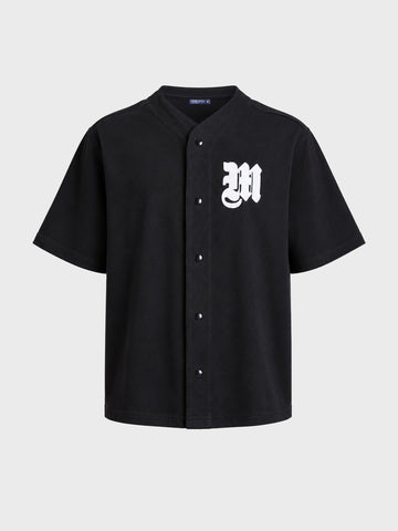 Men's Black Boxy Fit Printed Street Wear Shirt