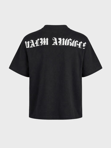 Men's Black Boxy Fit Printed Street Wear Shirt