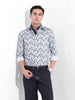 Men's White Slim Fit Printed Party Wear Shirt