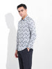 Men's White Slim Fit Printed Party Wear Shirt