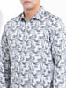 Men's White Slim Fit Printed Party Wear Shirt