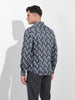 Men's Black Slim Fit Printed Party Wear Shirt