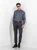 Men's Black Slim Fit Printed Party Wear Shirt