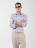 Men's White Slim Fit Printed Party Wear Shirt
