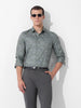 Men's Green Slim Fit Printed Party Wear Shirt