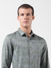 Men's Green Slim Fit Printed Party Wear Shirt
