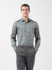 Men's Green Slim Fit Printed Party Wear Shirt