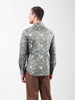 Men's Olive Slim Fit Printed Party Wear Shirt
