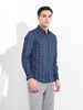 Men's Blue Slim Fit Party Wear Shirt