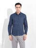 Men's Blue Slim Fit Party Wear Shirt
