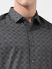 Men's Brown Slim Fit Printed Party Wear Shirt