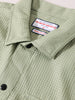 Men's Green Regular Fit Textured Casual Shirt