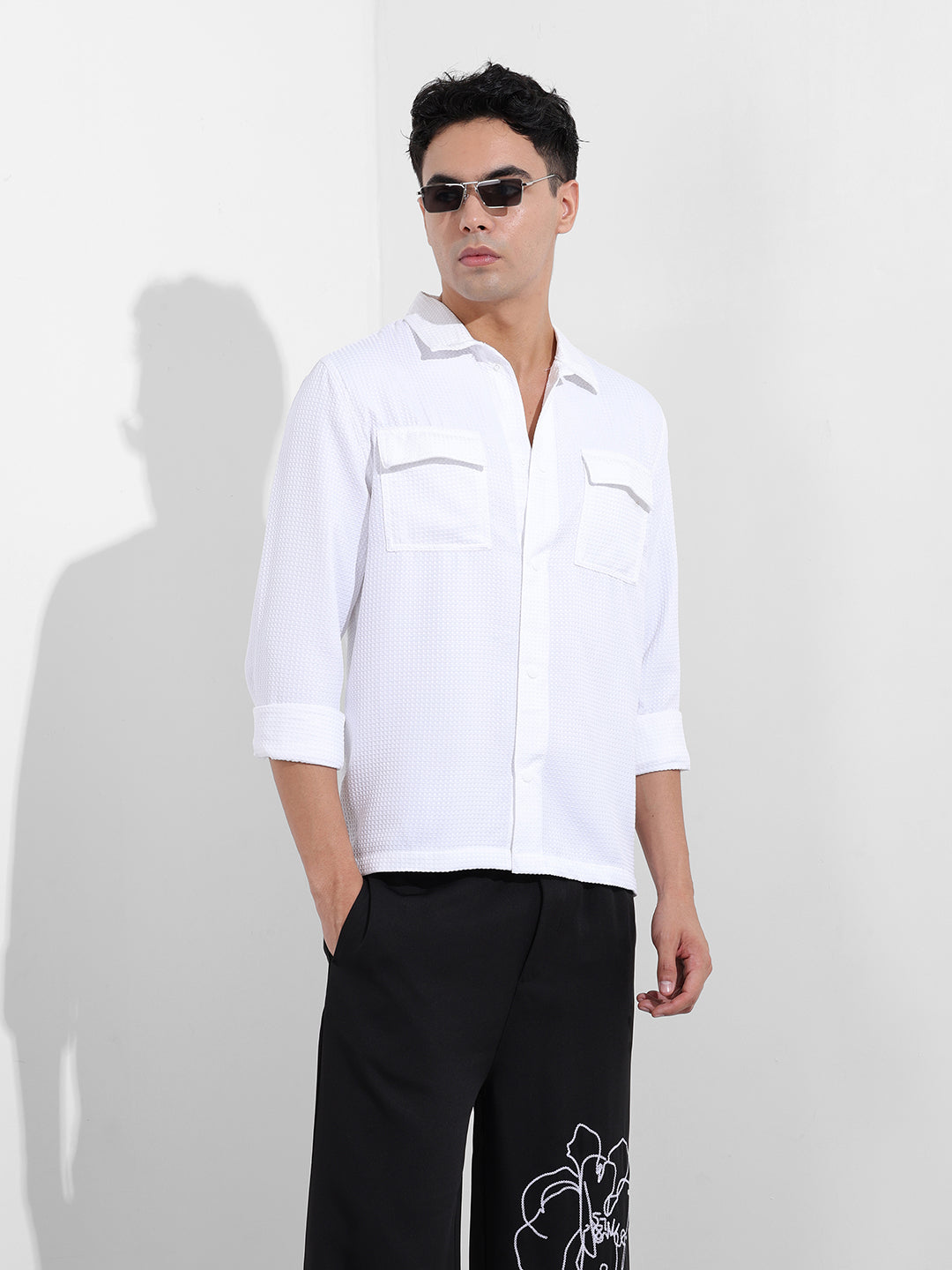 Men's White Regular Fit Casual Shirt