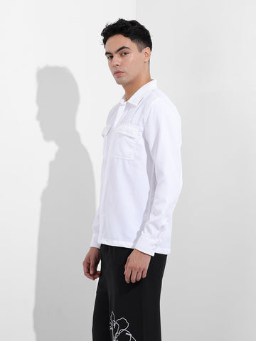 Men's White Regular Fit Casual Shirt