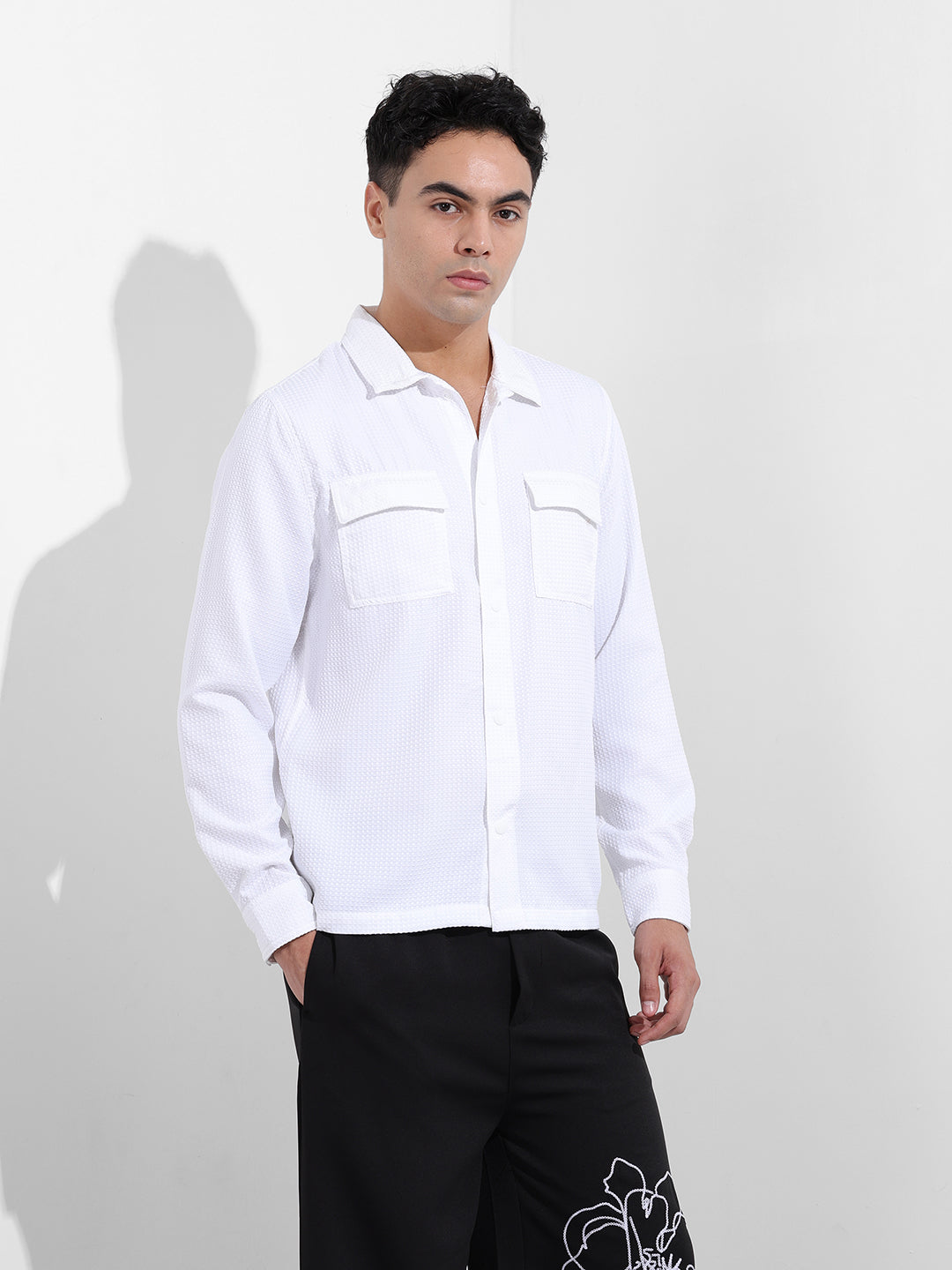 Men's White Regular Fit Casual Shirt