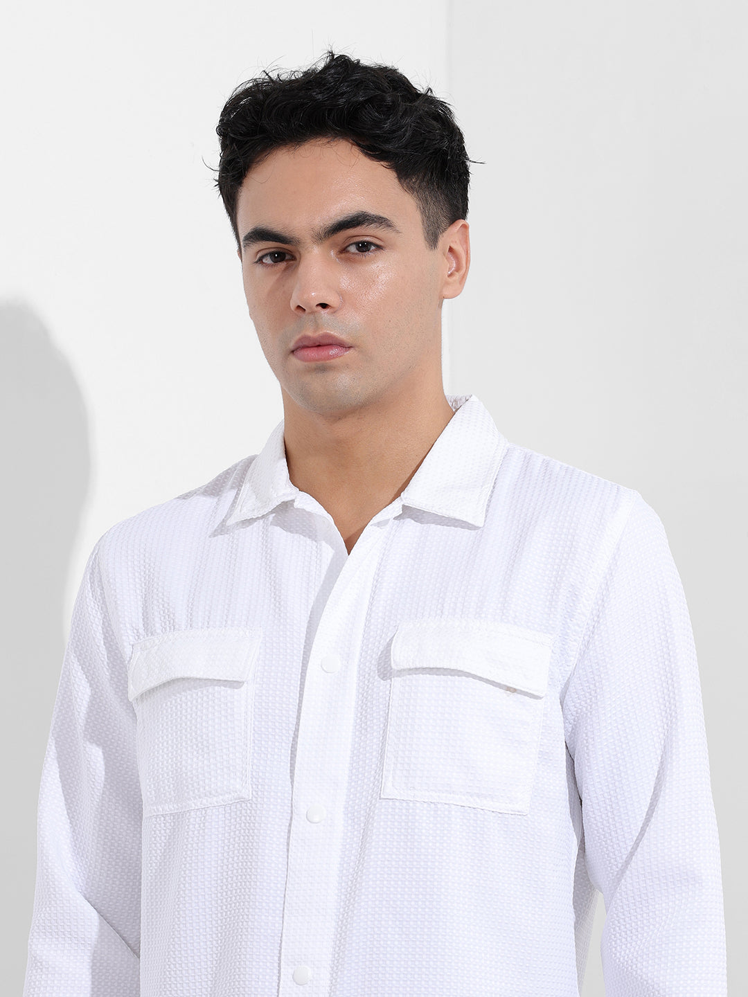 Men's White Regular Fit Casual Shirt