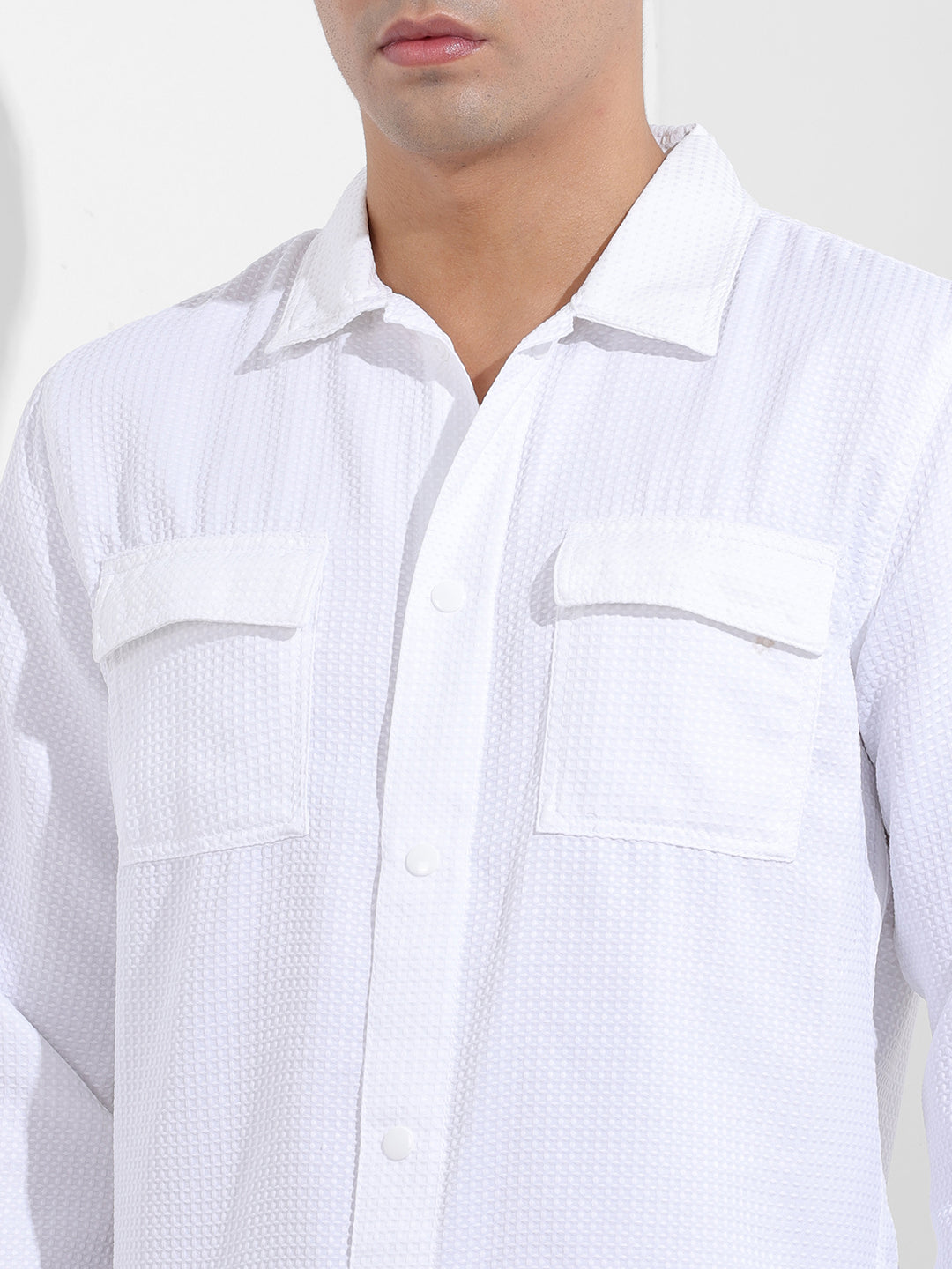 Men's White Regular Fit Casual Shirt