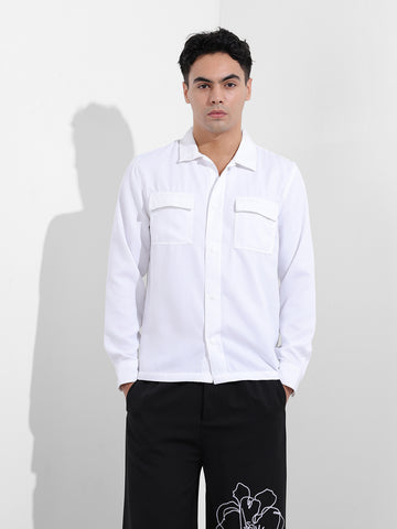 Men's White Regular Fit Casual Shirt