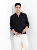 Men's Black Regular Fit Casual Shirt