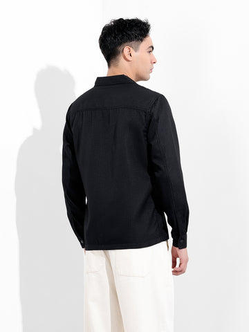 Men's Black Regular Fit Casual Shirt