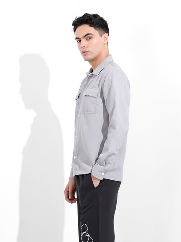 Men's Grey Regular Fit Casual Shirt