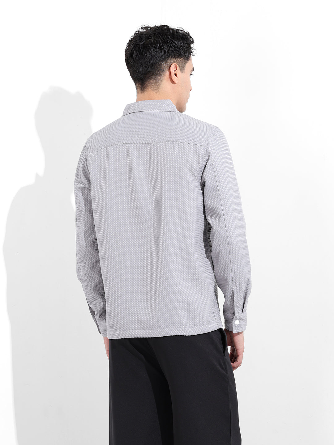 Men's Grey Regular Fit Casual Shirt