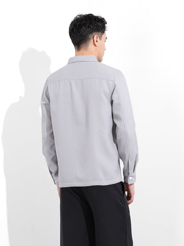 Men's Grey Regular Fit Casual Shirt