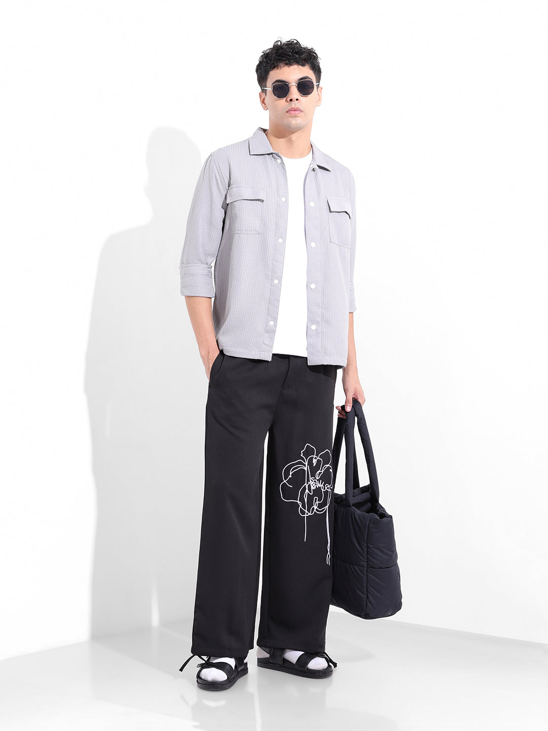 Men's Grey Regular Fit Casual Shirt