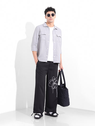 Men's Grey Regular Fit Casual Shirt