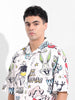 Men's White Boxy Fit Character Looney Tunes Shirt