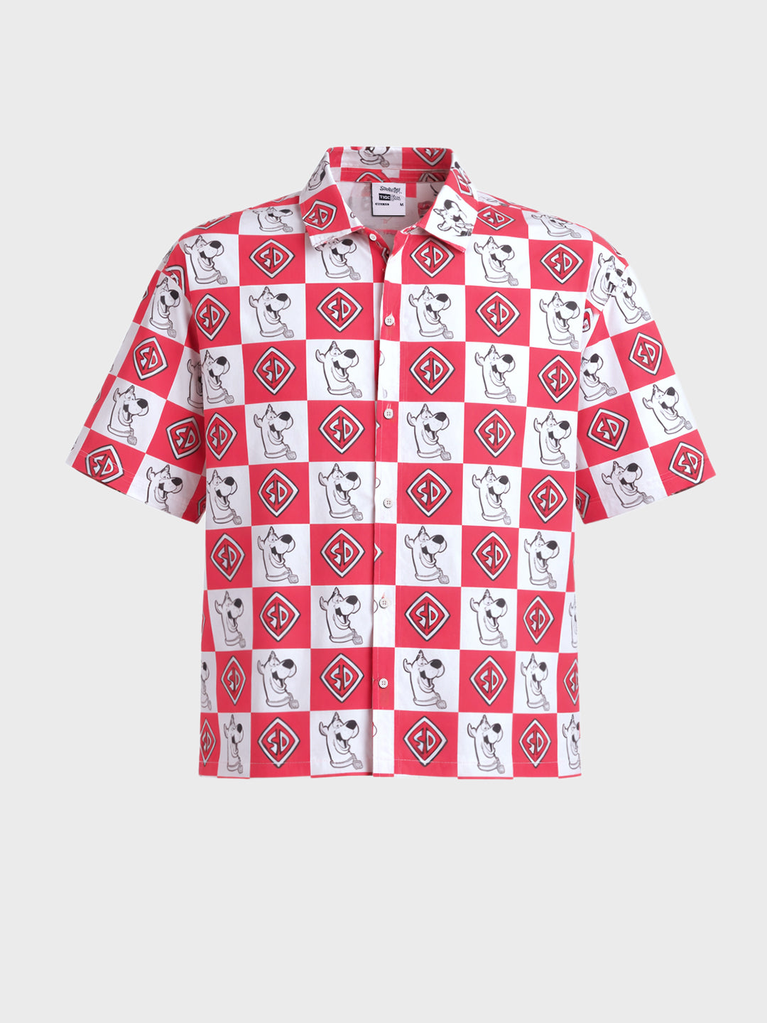 Men's Red Boxy Fit  Scooby Doo Character Shirt