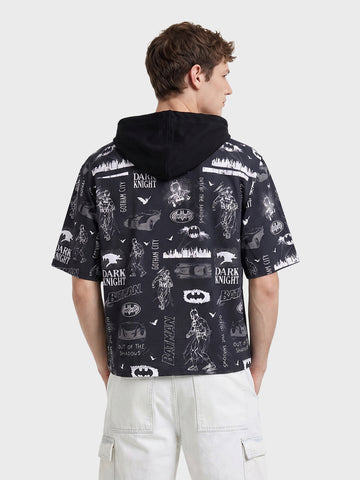 Men's Black Boxy Fit  Batman Character Shirt